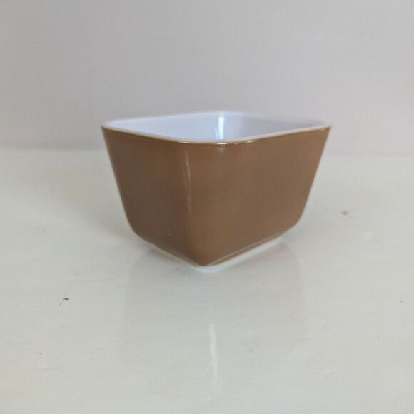 Vintage Pyrex 501-B Refrigerator Dish – Brown & White – 1970s Earth Tones – 1.5 - Picture 3 of 9